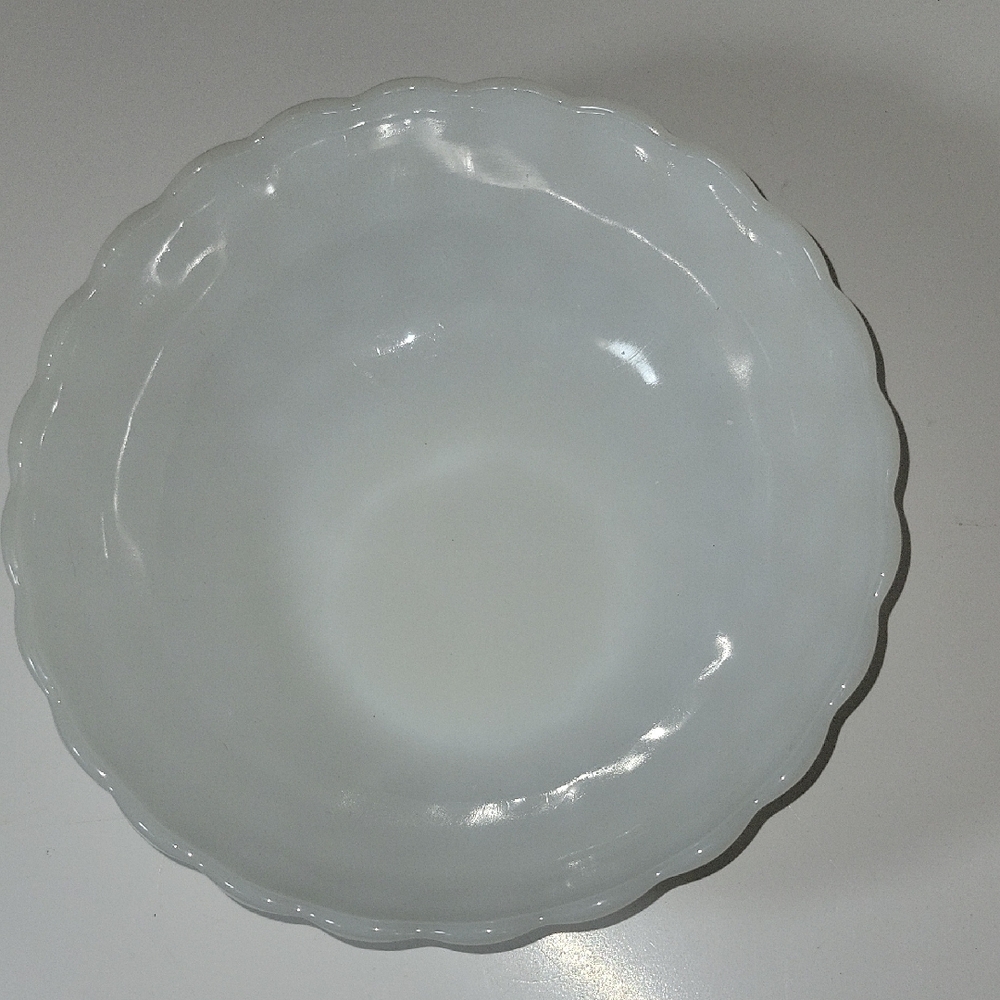 White Scalloped Edge Bowl